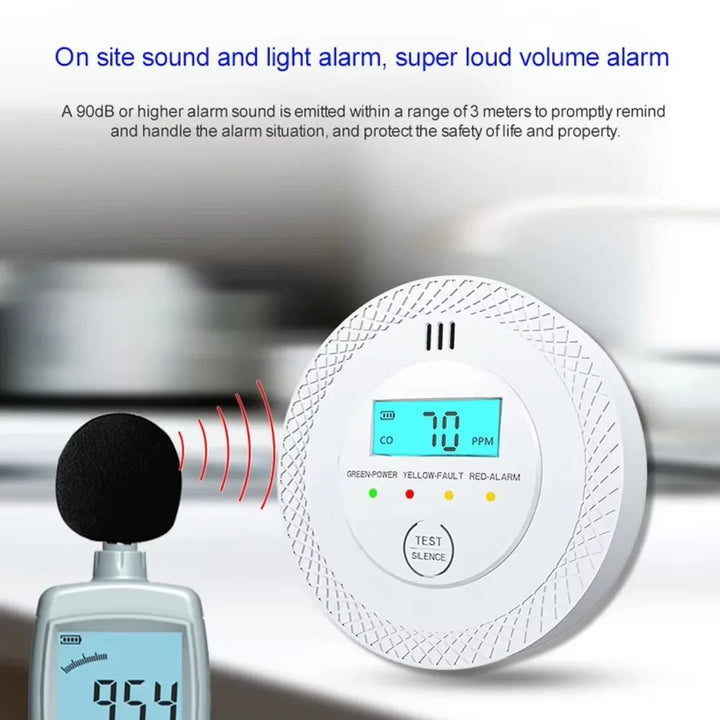 Lisslune | VeiligWoon CO and Smoke Detector – Wireless with LCD Screen and Alarm