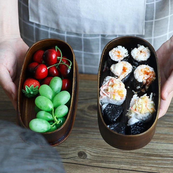 Lisslune | Elegant Japanese Wooden Bento Box - Eco-friendly Portable Lunch Container for Meals, Sushi, and Snacks
