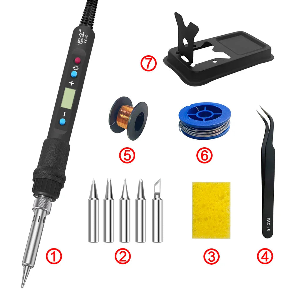 Lisslune | Digital Display 80W Soldering Iron Set with Adjustable Temperature – Fusion