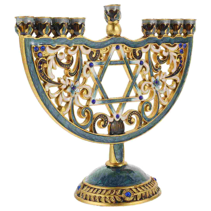 Lisslune | Auriona Menorah Candle Holder | Chanukah Candelabrum & Table Decoration | Wedding & Holiday Decoration | Luxurious Elegance