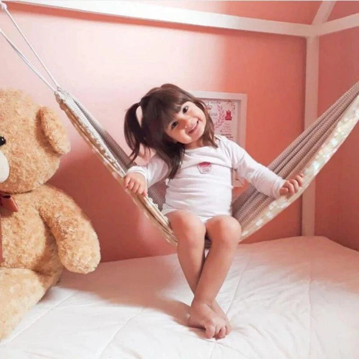 Lisslune | Cozy Cotton Kids Hammock Swing - Trendy Indoor-Outdoor Chair
