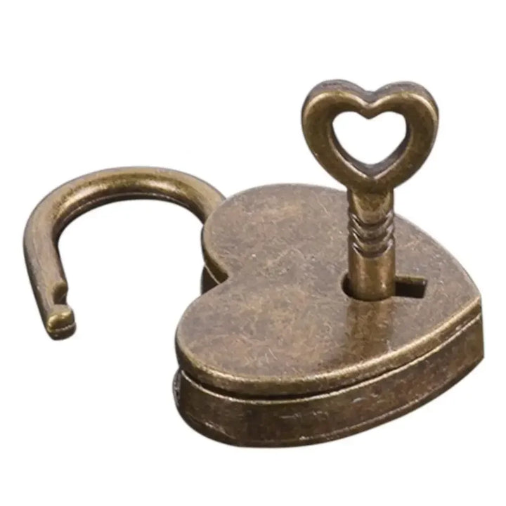 Rynx | Heart Shape Mini Padlock Multicolor Bag Travel Suitcase Luggage Key Lock Security Padlocks Metal Suitcase Luggage Box Lock Gift
