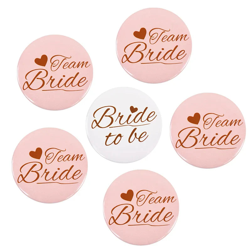 Rynx 12/1pcs Bride to be Team Bride Badge for Wedding Party Decor Bridesmaids Gift Bachelorette Party Hen Night Accessories