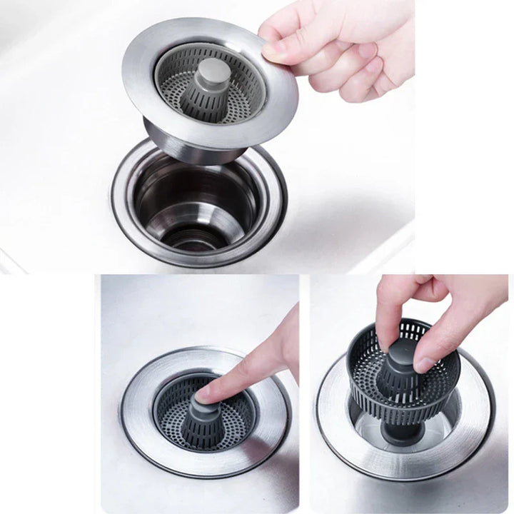 Lisslune | Clean Sink Stainless Steel Odor-Control Strainer