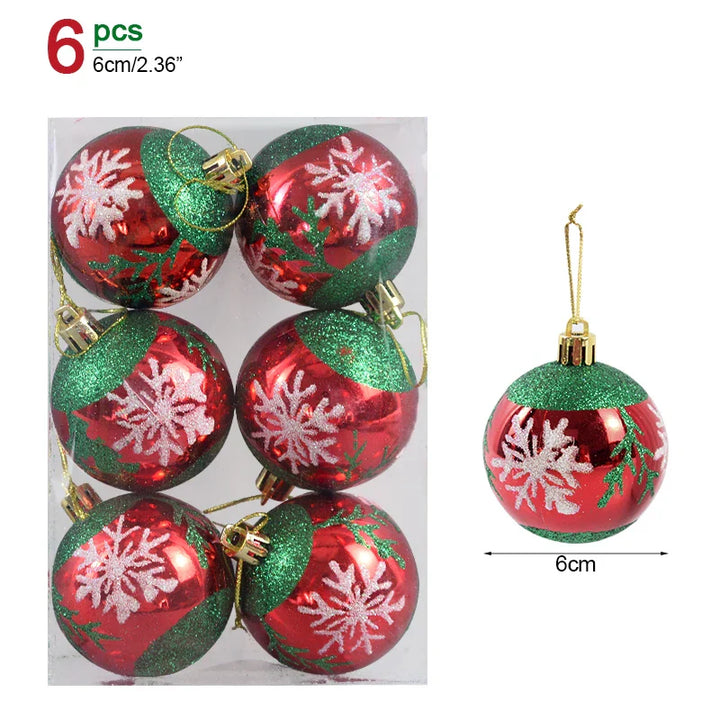 Rynx 1box Christmas balls Christmas tree decoration ball Xmas hanging tree ornament home party decor New Year gift Noel Navidad