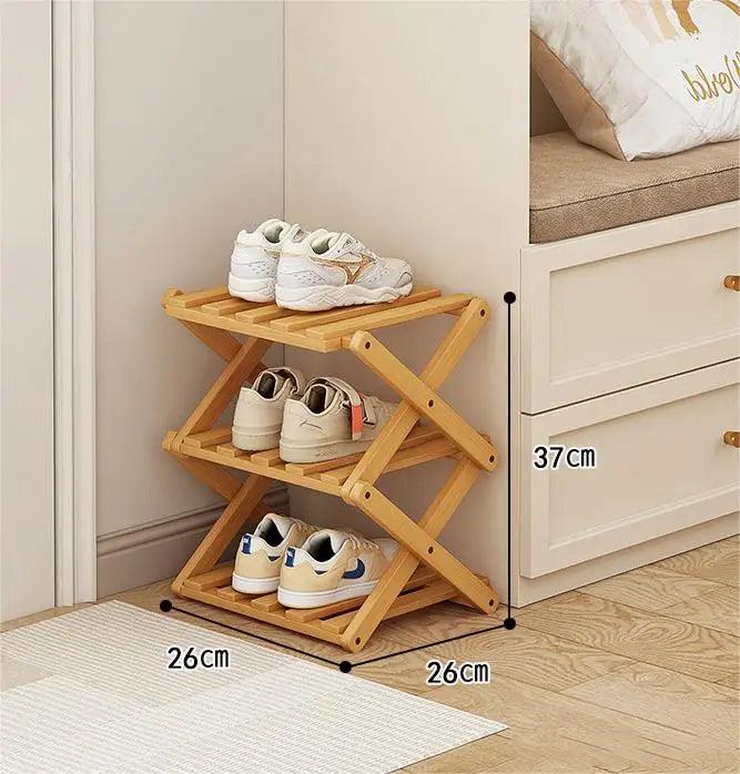 Lisslune | Elegant expandable shoe rack made of bamboo with customizable shelf options