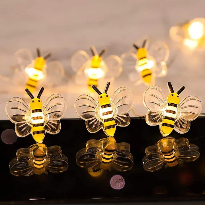 Rynx | 3M LED Bee Lights String Lights Battery Operated Outdoor Waterproof Fairy Garland Lamp For Festival Christmas Garden Bedroom Decor