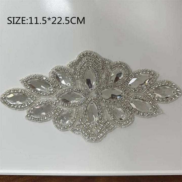 Lisslune | Shining Silver Rhinestone Flower Appliqué: Elegant Fashion Upgrade Accessory