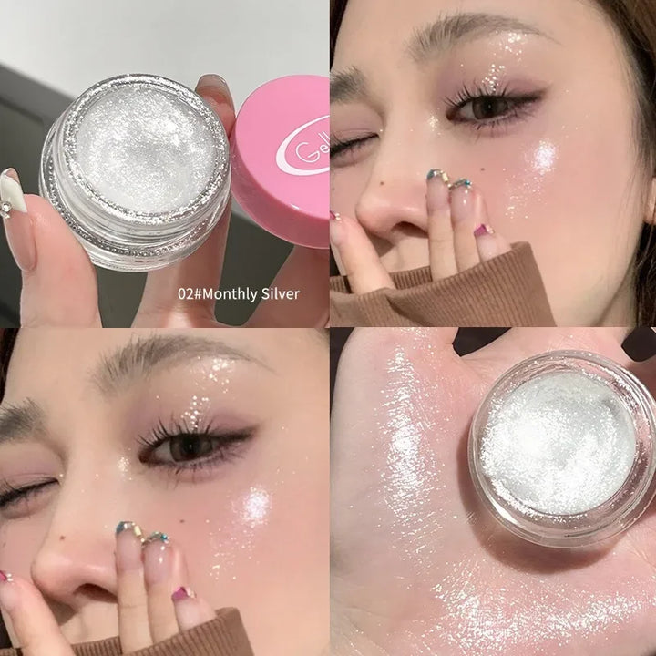 Rynx | Monochrome Glitter Liquid Eyeshadow Cream Texture Eye Face Highlighter Durable Eyeshadow Shine Diamond Eye Makeup Cosmetics