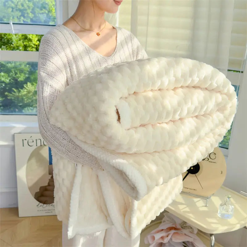 Rynx Velvet Coral Velour Small Blanket Single Room Climate Blanket Rabbit Velour Blanket Office Nap Blanket