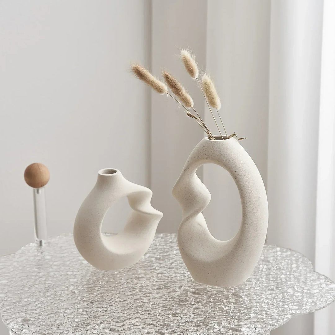Lisslune | FormaNova Ceramic Vase Set – Modern Asymmetrical Sculptural Vase Set
