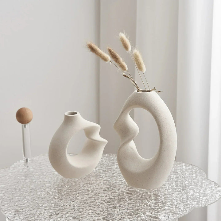 Lisslune | FormaNova Ceramic Vase Set – Modern Asymmetrical Sculptural Vase Set