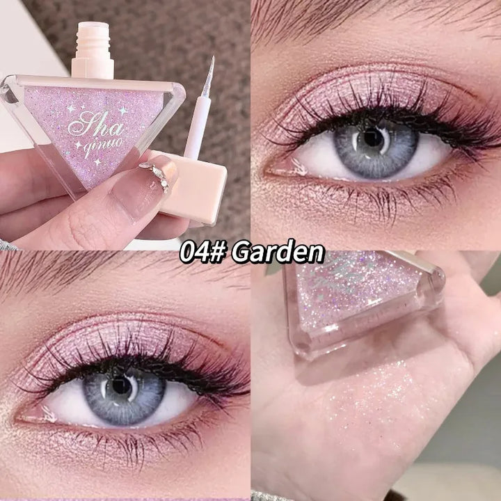 Lisslune | Flüssiger Lidschatten Perlmutt schimmernd Monochrom Perlig Fein Funkelnde Pailletten Lidschatten Highlighter Langanhaltend Schnell trocknend