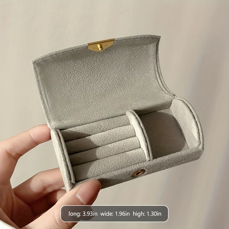 Rynx | Luxurious Velvet Jewelry Organizer Box for Women – Compact Travel Ring Storage, Perfect Gift for Mother's Day Jewelry Box