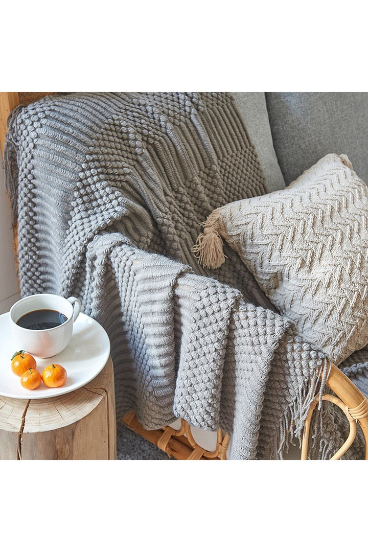 Lisslune | Solid Color Sofa Blanket