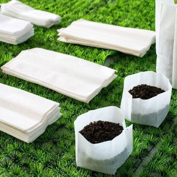 Lisslune | Eco-friendly 100-pack non-woven seed bags for improved plant growth