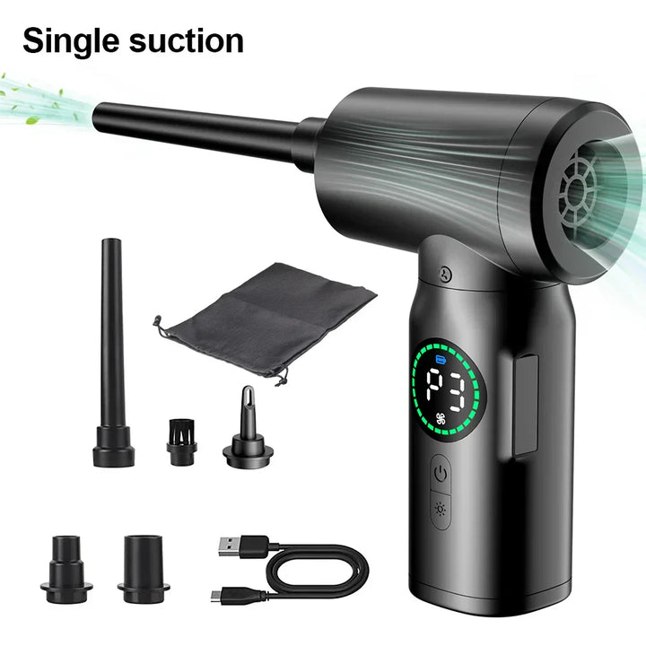 Lisslune | 2-in-1 Portable Vacuum Cleaner and Blower with Compressed Air and LED Light (7500mAh)