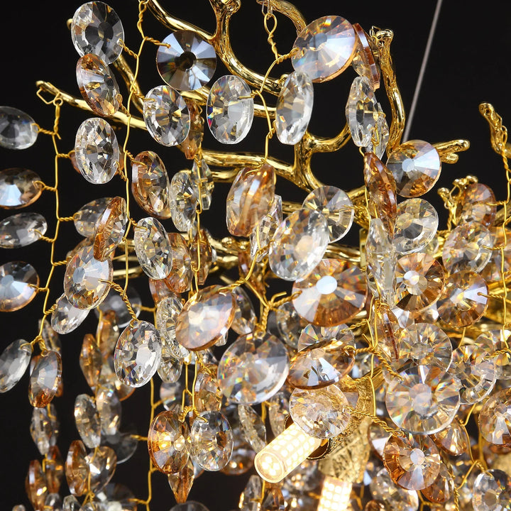 Lisslune | Long Crystal Pendant Light - Dining Room Gold Restaurant Island Hanging Light, Silver Nordic LED Pendant Light Large