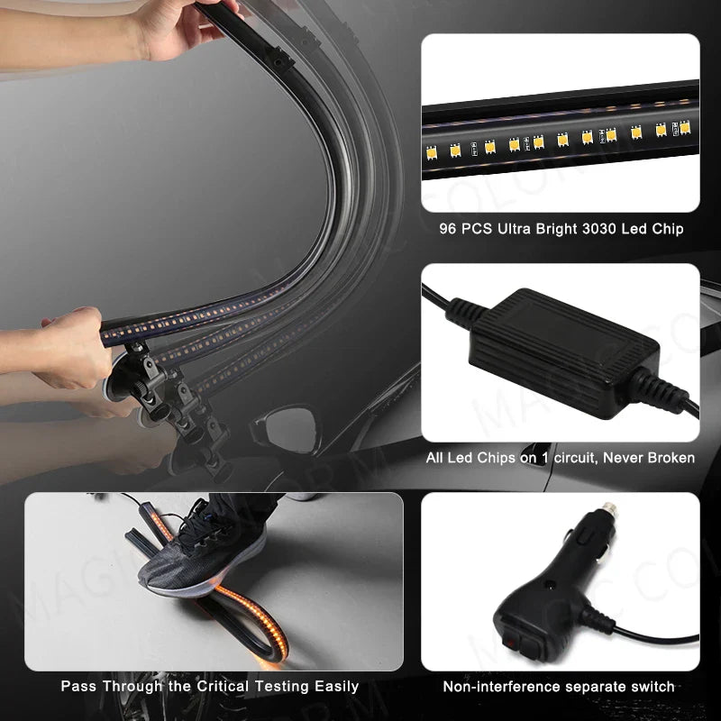 Lisslune | 96 LED Strobe Light Bar – Veyra – (Car Emergency Warning)