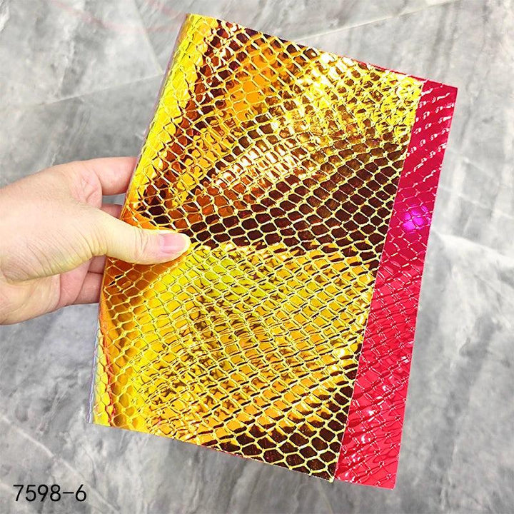 Lisslune | Iridescent Rainbow Snake Skin Holographic PVC Craft Fabric - Perfect for Artistic Creations