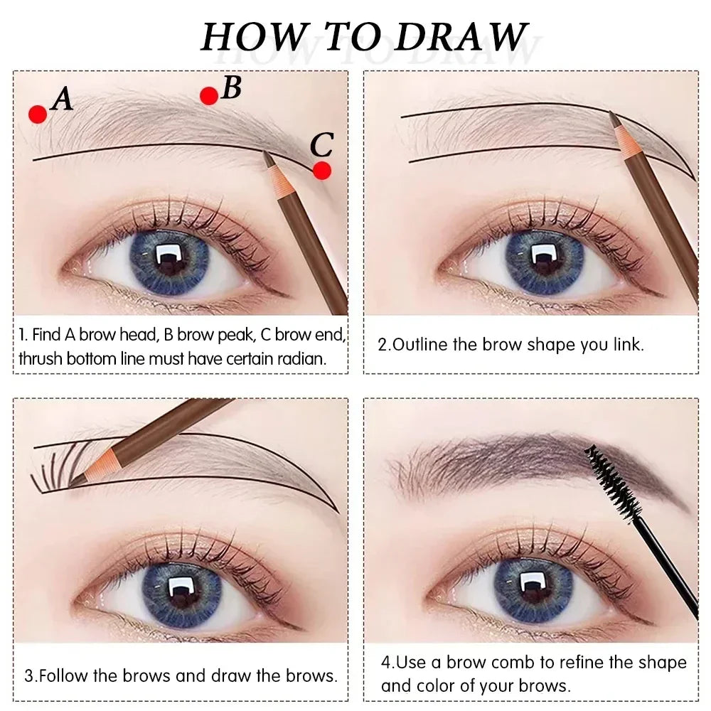 Rynx | 5pcs Professional Microblading Pen Permanent Eyebrow Pencil Tattoo Waterproof Art Tint Makeup Eyebrow Pencil Enhancer Cosmetics