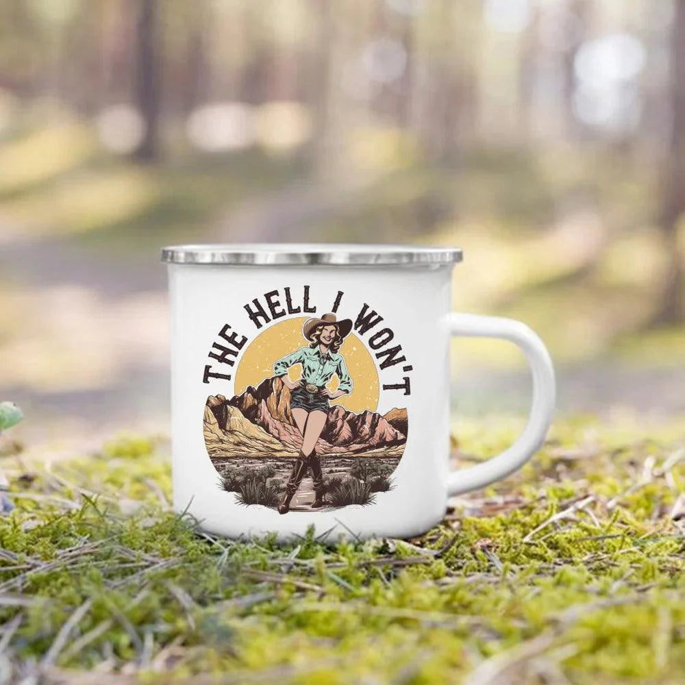 Lisslune | Nature's Adventure Enamel Mug: The Essential Companion for Outdoor Enthusiasts