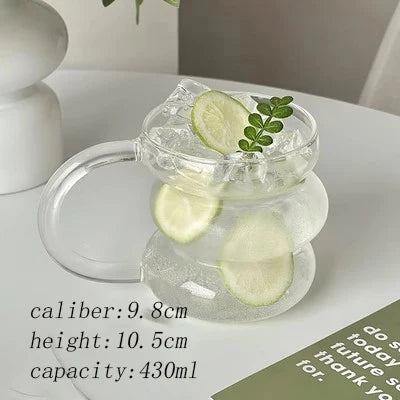 Lisslune | Sleek Glass Irregular Bubble Mug