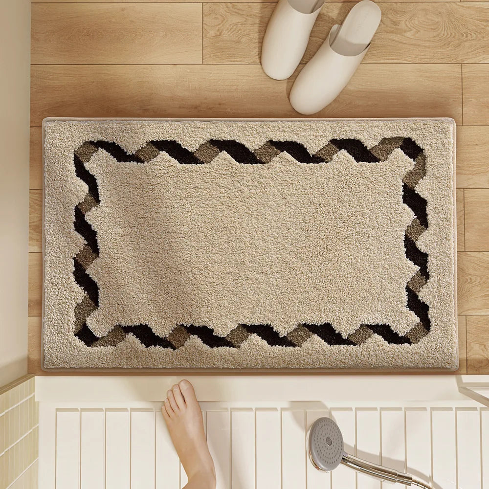 Rynx | Chic geometric tufting bathroom mat soft long bedroom rug mat living room carpet non-slip hallway doormat home decor