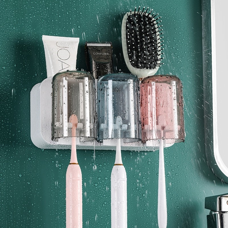 Lisslune | Wall-Hanging Mouthwash Cup Toothbrush Holder