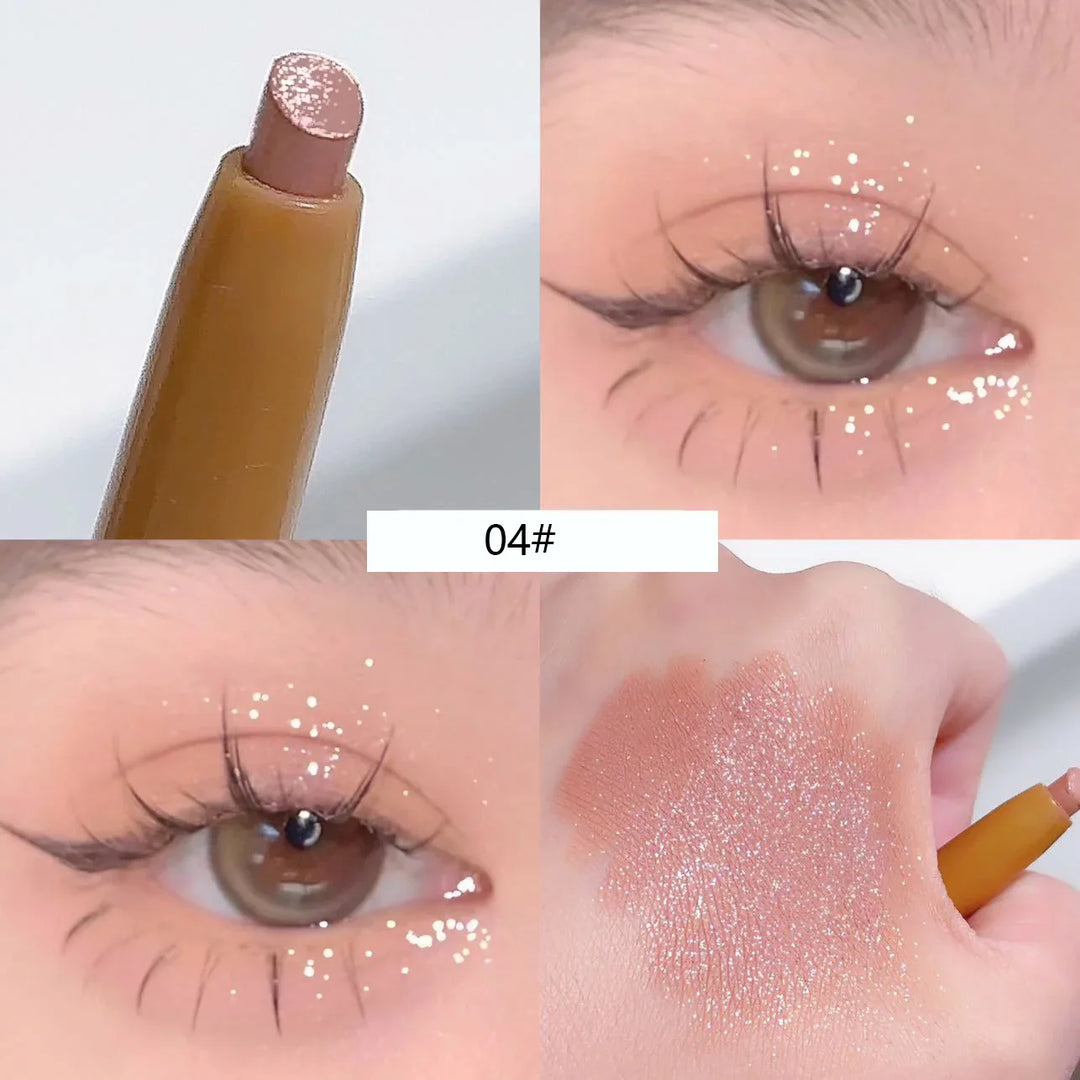Rynx | Double-sided silky matte eyeshadow pencil Rose Brown Glitter Nude eyeshadow pencil with eyeshadow halo color brush 2 in 1