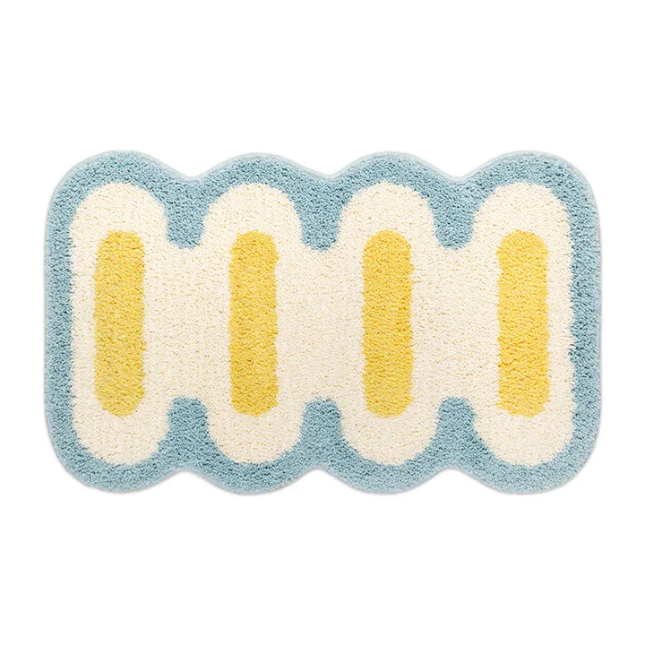 Rynx | Geometric Fabric Tufted Bathroom Mat Soft Fluffy Carpet Bedroom Nightstand Rug Doormat Floor Non-Slip Mat Aesthetic Home Decor