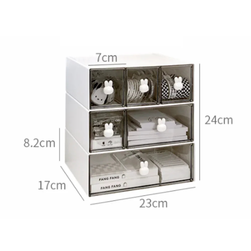 Rynx | Kawaii Ins Organizer Desktop Drawer Free Combination Storage Box Plastic Hairpin Makeup Cosmetic Desk Storage Organizer Shelf