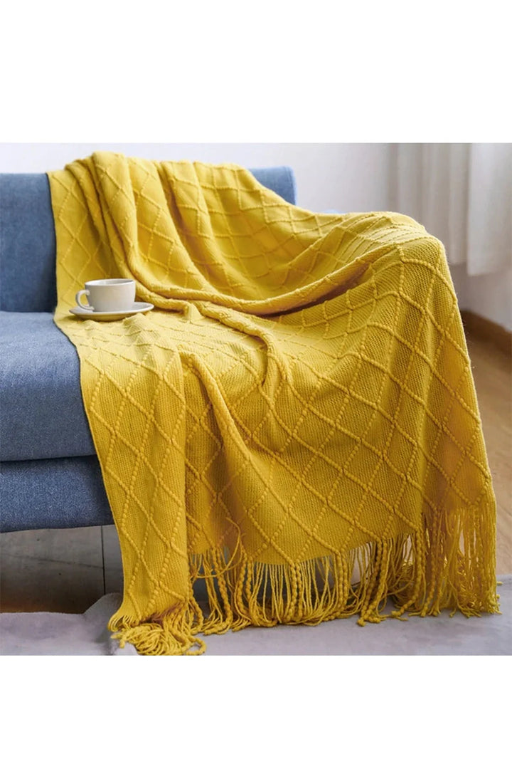 Lisslune | Diamond Knit Throw Blanket