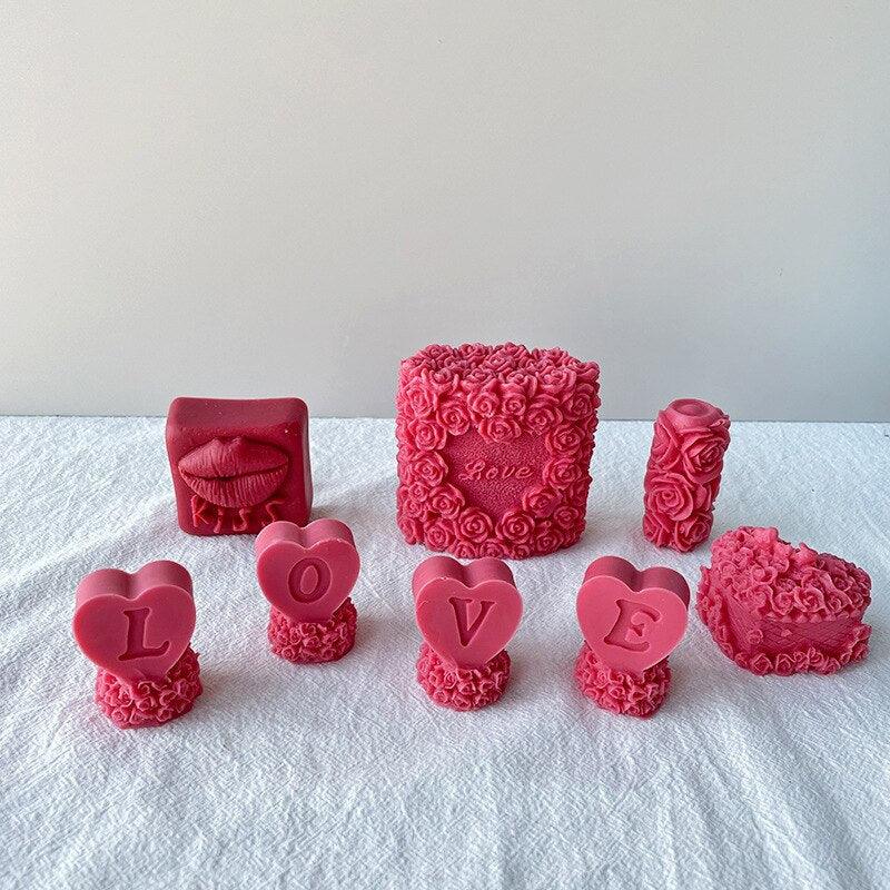 Lisslune | Rose Blossom Candles Craft Silicone Mold for Elegant DIY Creations