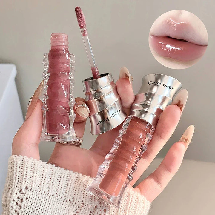 Lisslune | Wässriger, kristallklarer Jelly Lip Gloss Befeuchtet die Lippen Schimmert mit feinen Perlen Befeuchtender flüssiger Lippenstift Bringt die Lippenfarbe zum Strahlen
