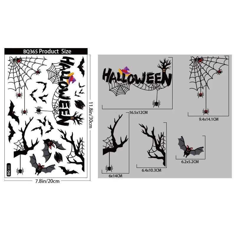 Rynx | Creative 3D Bat Wall Stickers Halloween Decorative Wall Stickers Happy Halloween Party Supplies Background Wall Decoration