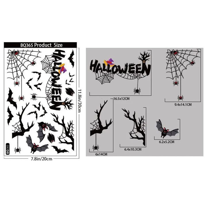 Rynx | Creative 3D Bat Wall Stickers Halloween Decorative Wall Stickers Happy Halloween Party Supplies Background Wall Decoration