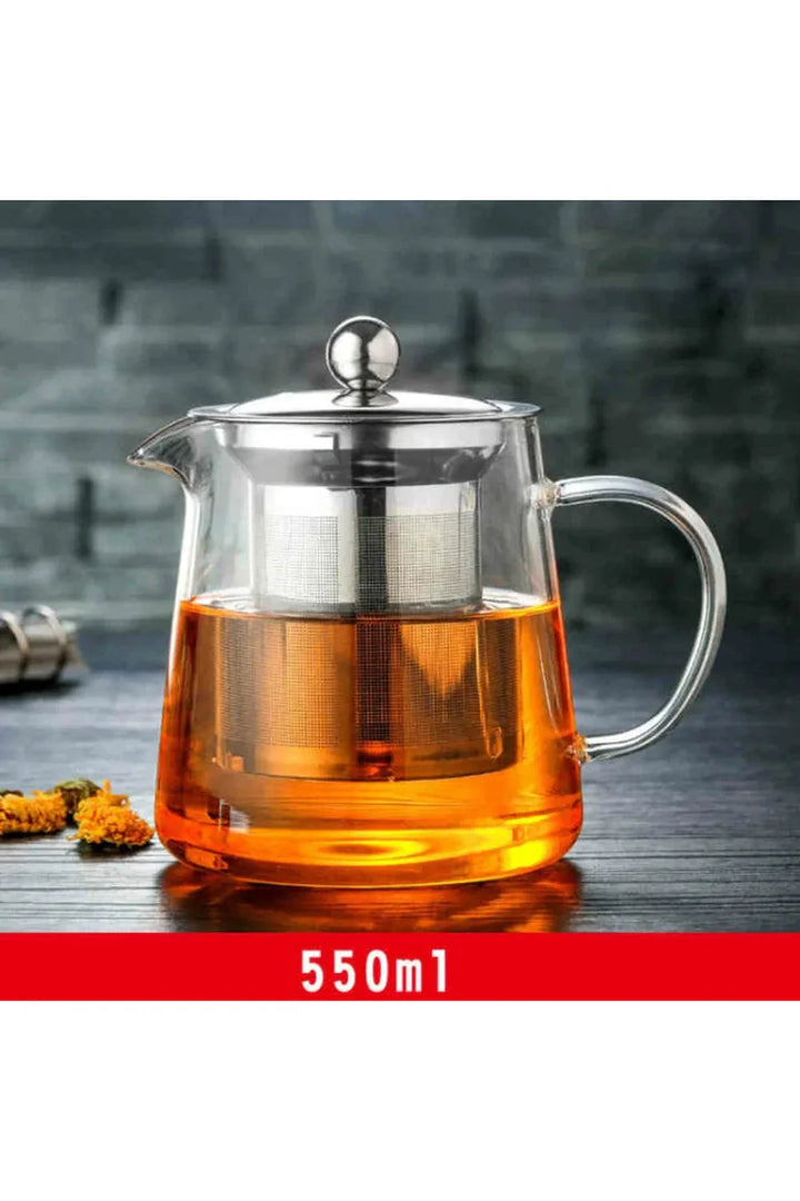 Lisslune | Stainless Steel Infuser Glass Teapot
