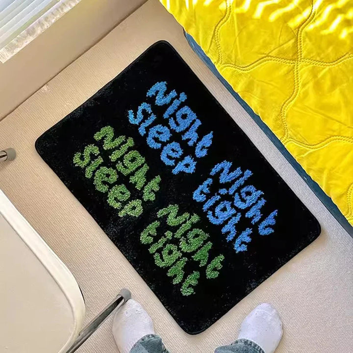 Rynx | Chic Tufting Letters Bathroom Mat Soft Bath Mat Floor Mat Living Area Rug Non-Slip Hallway Rug Aesthetic Home Decor 40x60cm