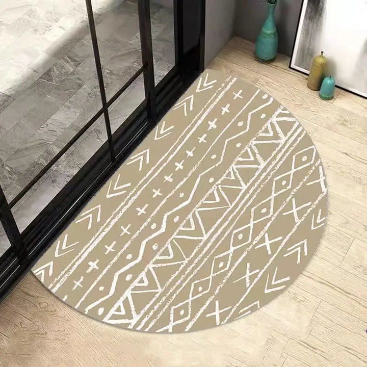 Lisslune | AquaSoft Super Absorbent Bath Mat – Non-Slip Half-Round Bathroom Mat for Maximum Comfort