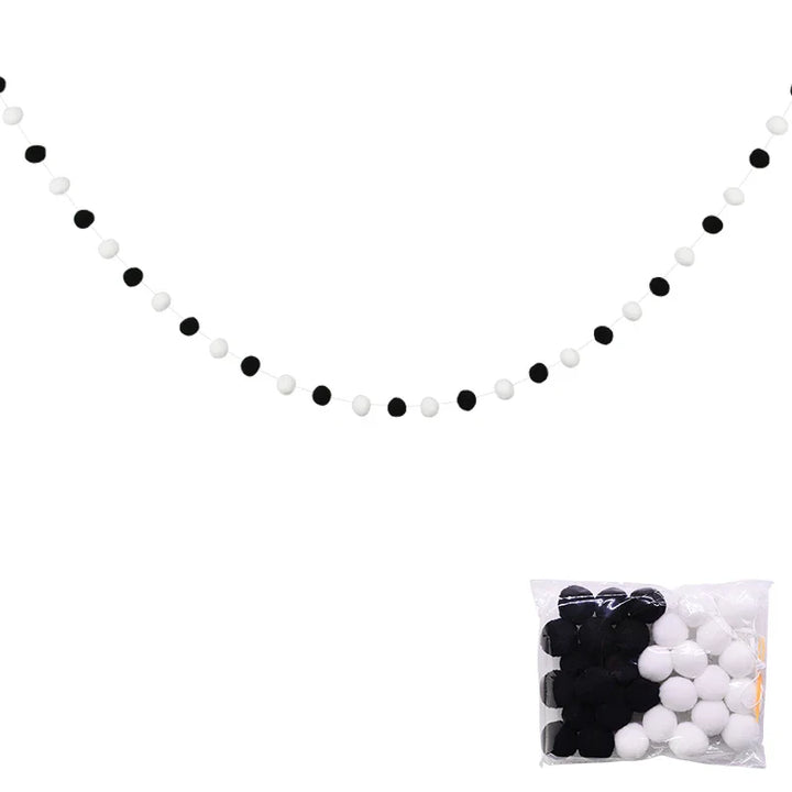 Rynx 2.5Meter Colored Pom Pom Pendant Light Garland Ins Nordic Series Wool Felt Ball String DIY Handmade Kids Room Decoration