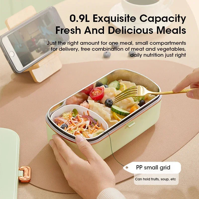 Lisslune | 900ml Portable Electric Lunch Box Food Warmer with Steaming Function – HeatMate