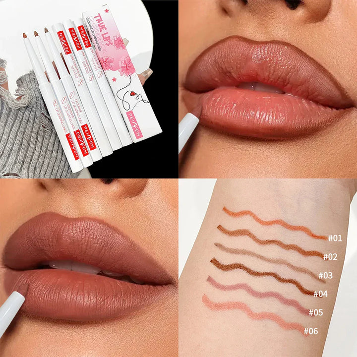 Rynx | Nude Brown Lip Liner Outline Contour Tint Lip Makeup Long-lasting Waterproof Matte Smooth Lipstick Pencil Lip Contour Cosmetic
