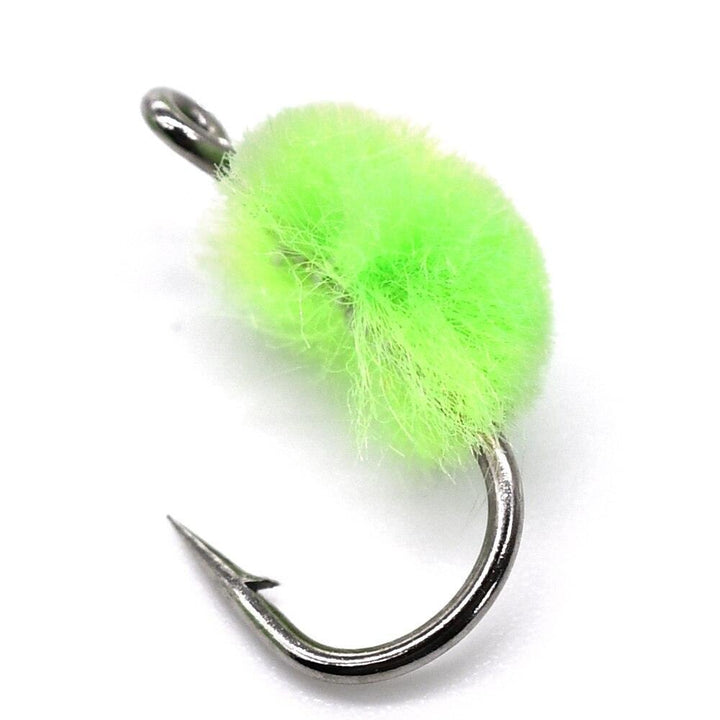 Lisslune | Vibrant Rose Red & Green Trout Fishing Egg Fly Yarn Set - Premium 5-Pack