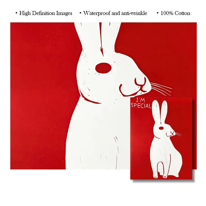 Lisslune | David Shrigley Rabbit Cat Wine Biscuit Train Wall Art Abstract Prints Canvas Painting Nordic Poster Pictures Living Room Decor