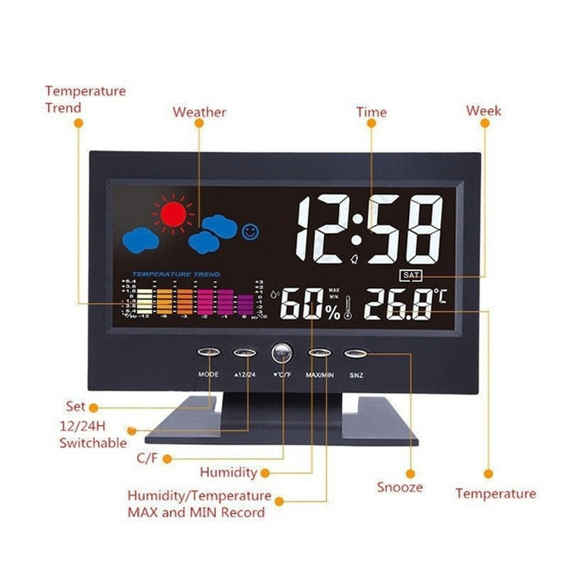 Lisslune | Alarm Pro LCD Weather Station Clock