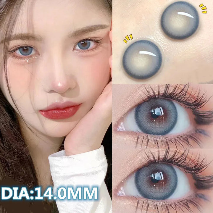Lisslune | 2pcs Red Anime Color Contact Lenses for Eyes with Diopter Myopic Students Cosmetics Annual Beauty Pupil New Free Shipping