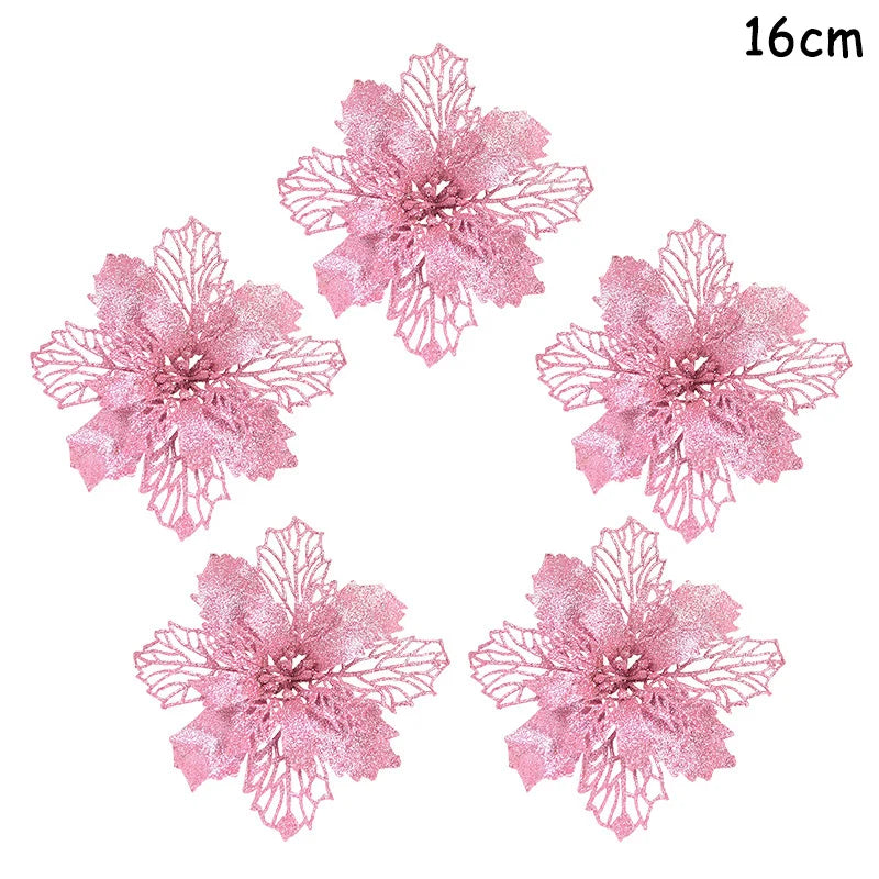 Rynx 5 Piece Christmas Red Berries Artificial Flower Pine Cone Branch Christmas Tree Decorations Ornament Gift Packaging Home DIY Wreath