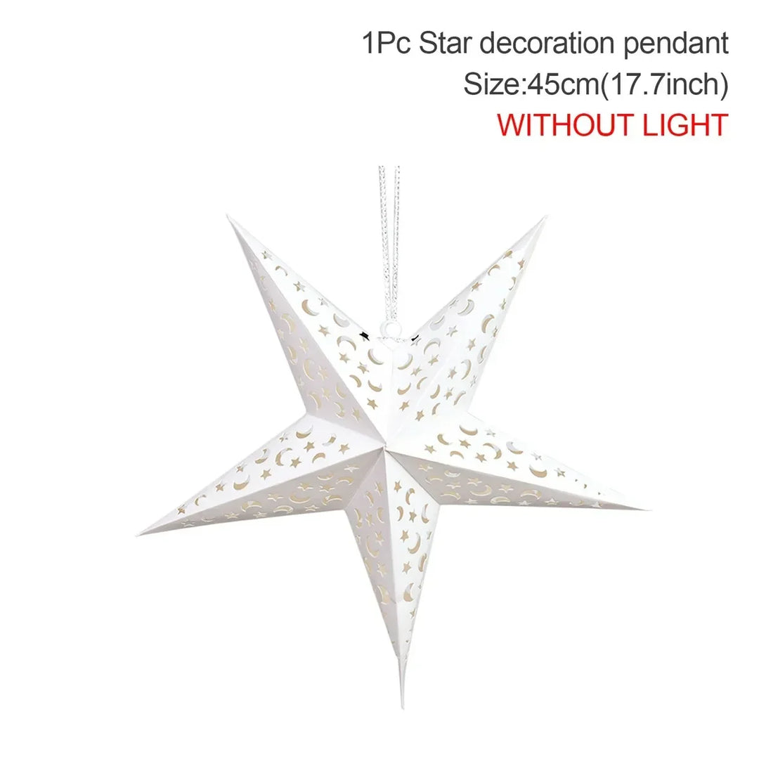 Rynx Hollow Star Hanging Pendant Ramadan Decoration 2024 for Home Navidad Natal Noël Gifts Christmas Ornaments New Year 2025