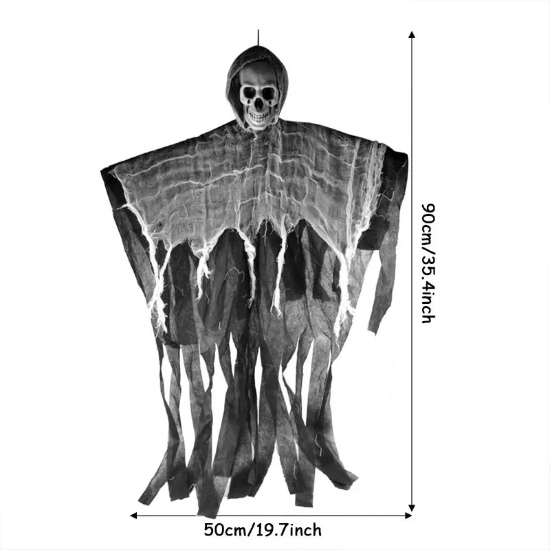 Rynx | 1Set Halloween Decorative Hanging Ghost Skull Skeleton Gauze Ghostly Home Party Horror Props Hanger House Garden Party Hanging